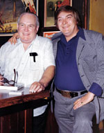 Legendary bar magician, Frank Shields, with Larry Jennings.