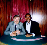 Larry with Michael Vincent at the Magic Castle, 1989